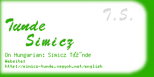 tunde simicz business card